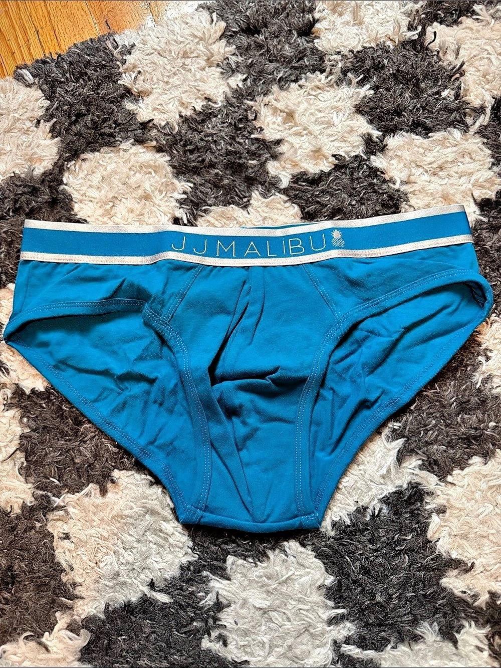 Men’s Blue Briefs Size Medium M Contrast Waistband Supportive Cotton